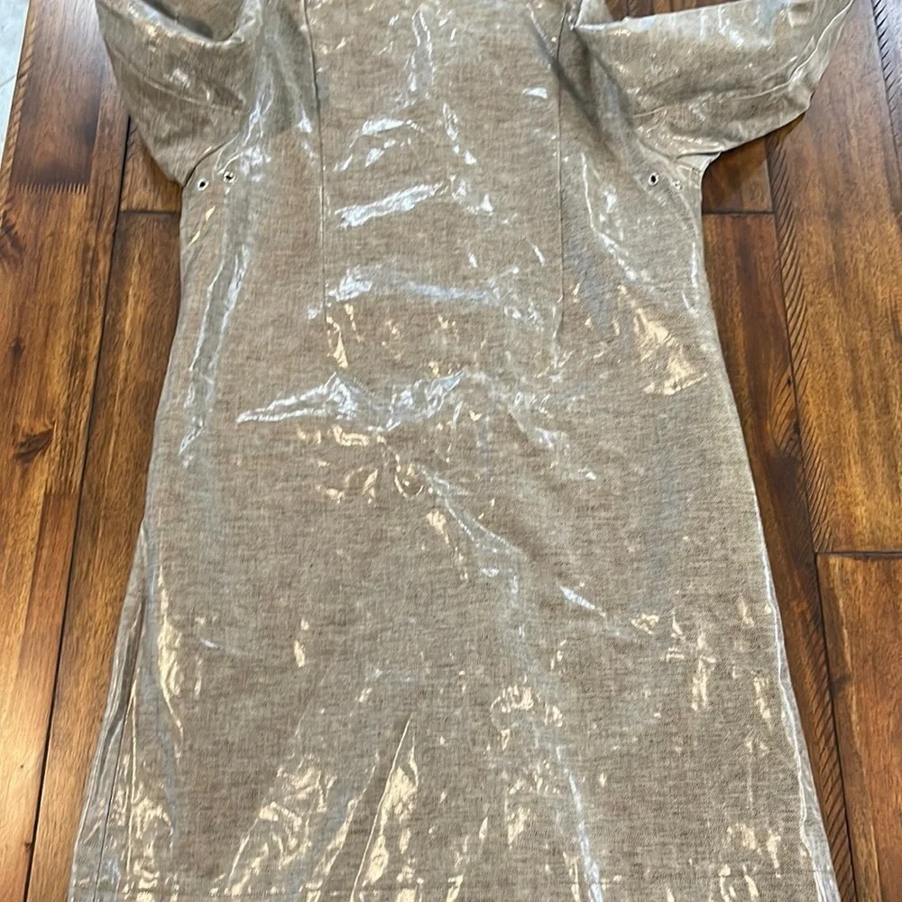 Tory Burch beige rain jacket fitted waterproof trench coat size Small - Picture 6 of 16